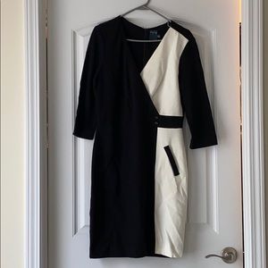 NWOT tuxedo black and creme dress